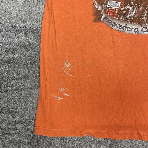 Vintage Harley Davidson T-Shirt Men's XL Orange Gary Bang Atascadero 2003 - Picture 8 of 10